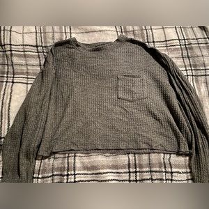 Grey Crop Knit Sweater